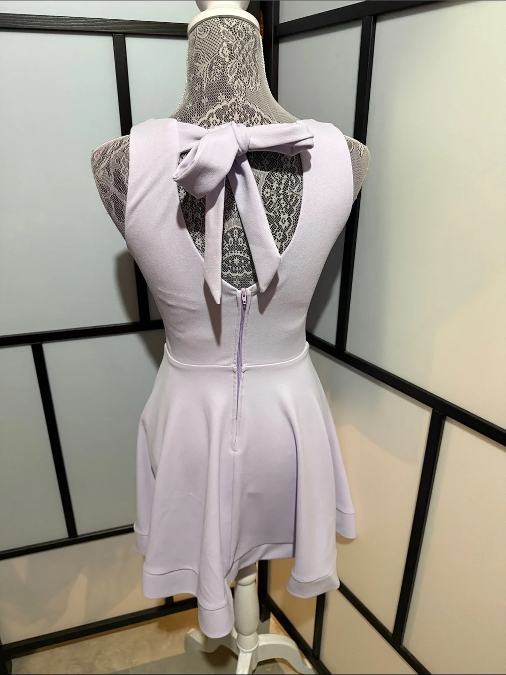 B Darlin Light Lavender V-Neck Skater Mini Dress
